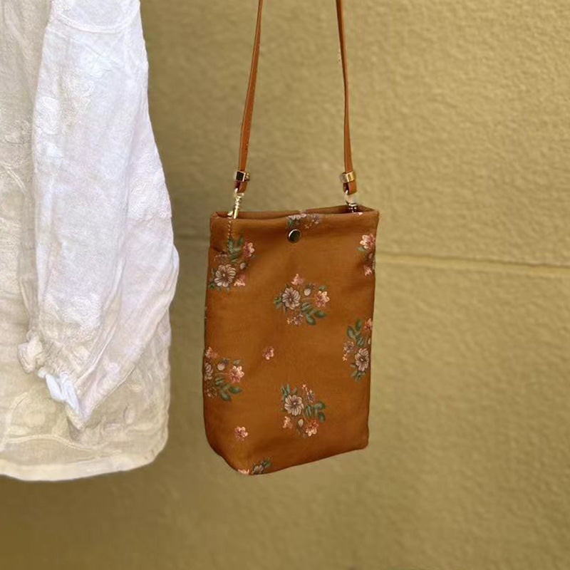 Women's Artistic Cotton Linen Mobile Canvas Mini Crossbody Bags