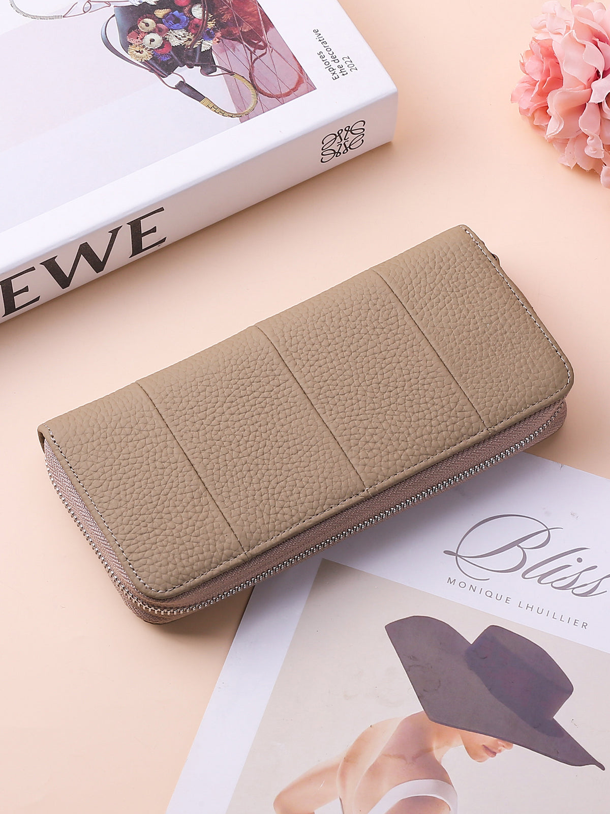 Women's Long Genuine Leather Large Capacity Mobile Ladies Wallet