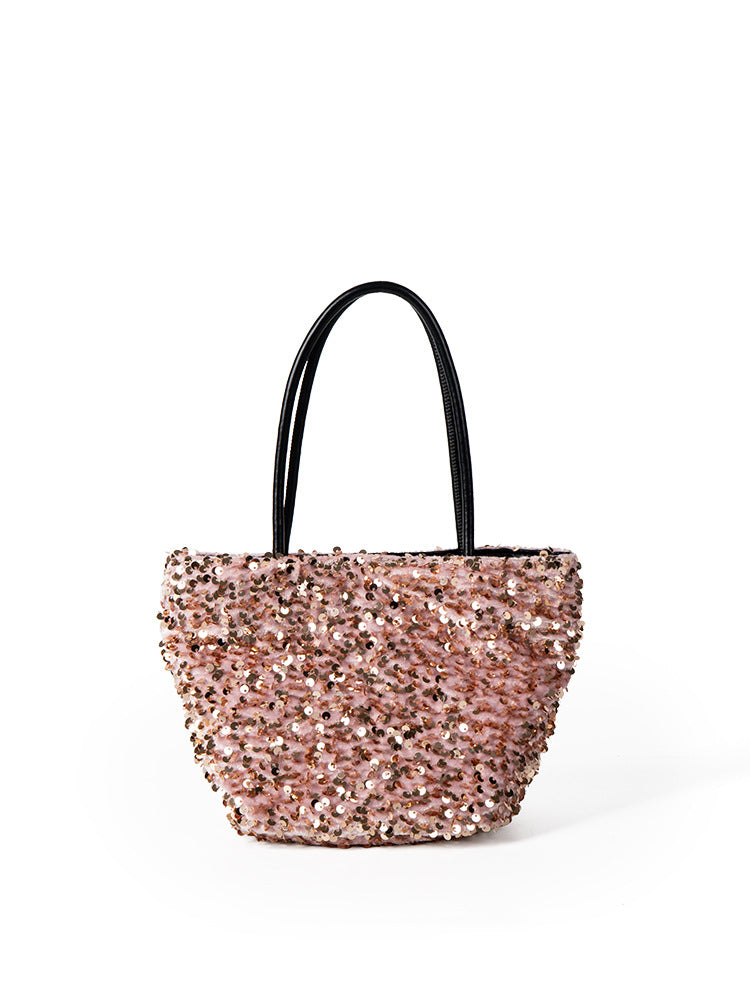 Women's Popular Fashion Design Sequined Portable Tote Bags