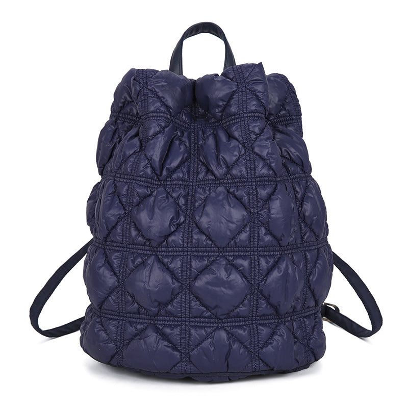 Women's Drawstring Ruffle Cloud Fashion Bubble Down Shoulder Bags