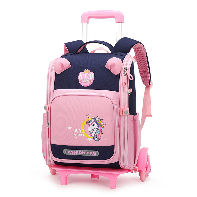 Children's Large Capacity Boys Two-wheel Six-wheel Primary Elementary School Students' Schoolbags