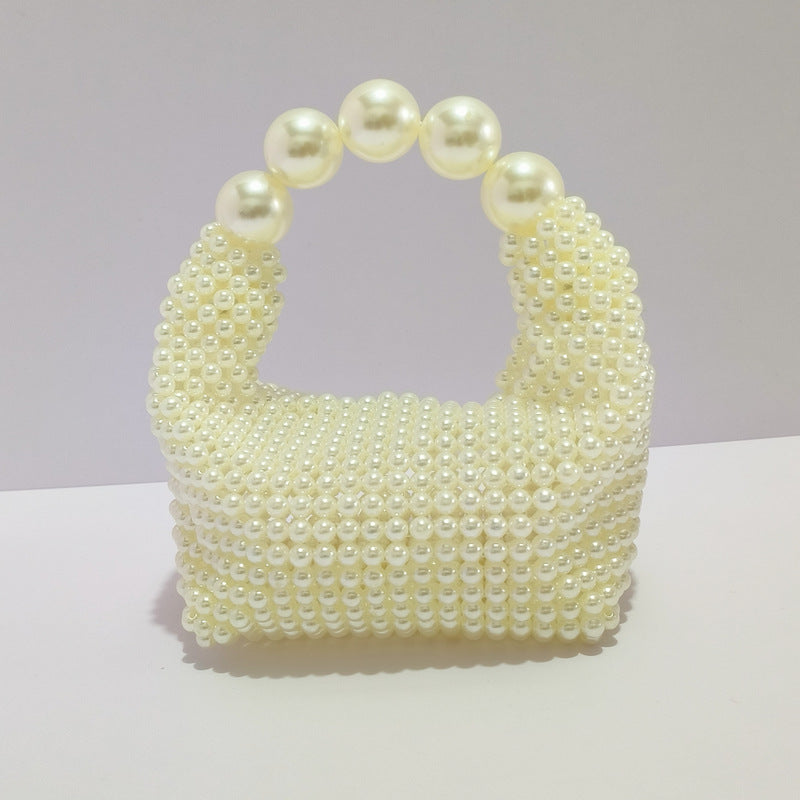 Hand-woven Dinner Beaded Large Beads Pearl Handbags