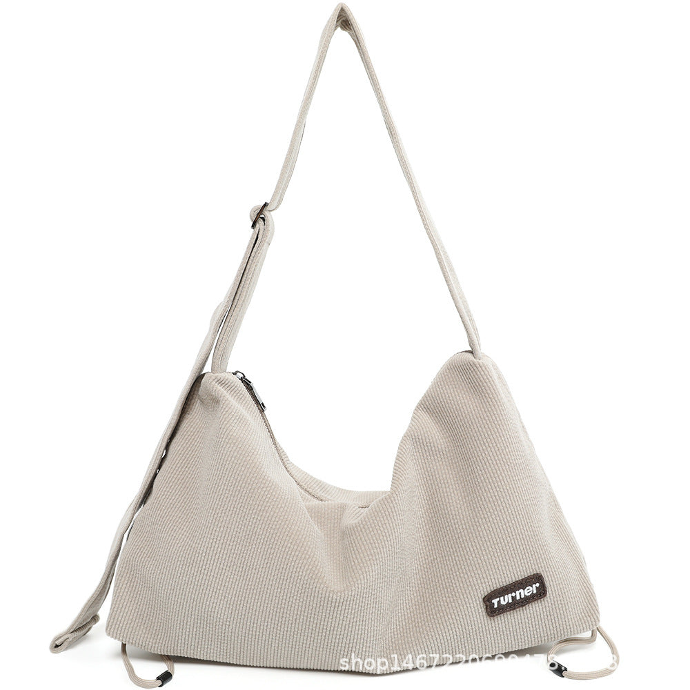Women's Corduroy Fashion Popular Canvas High Sense Crossbody Bags