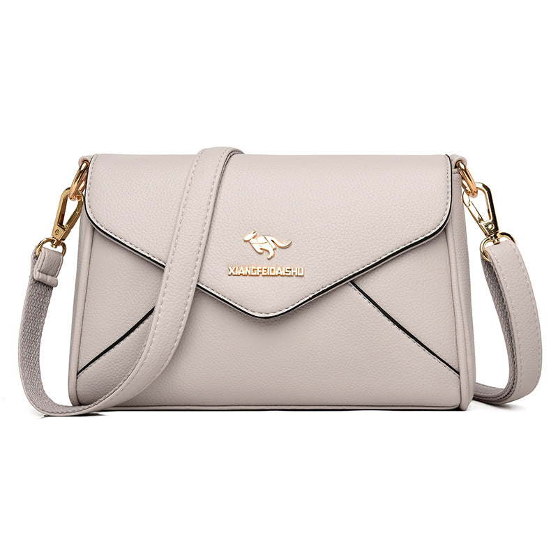 Women's Fashionable Stitching Soft Leather Mom Crossbody Bags