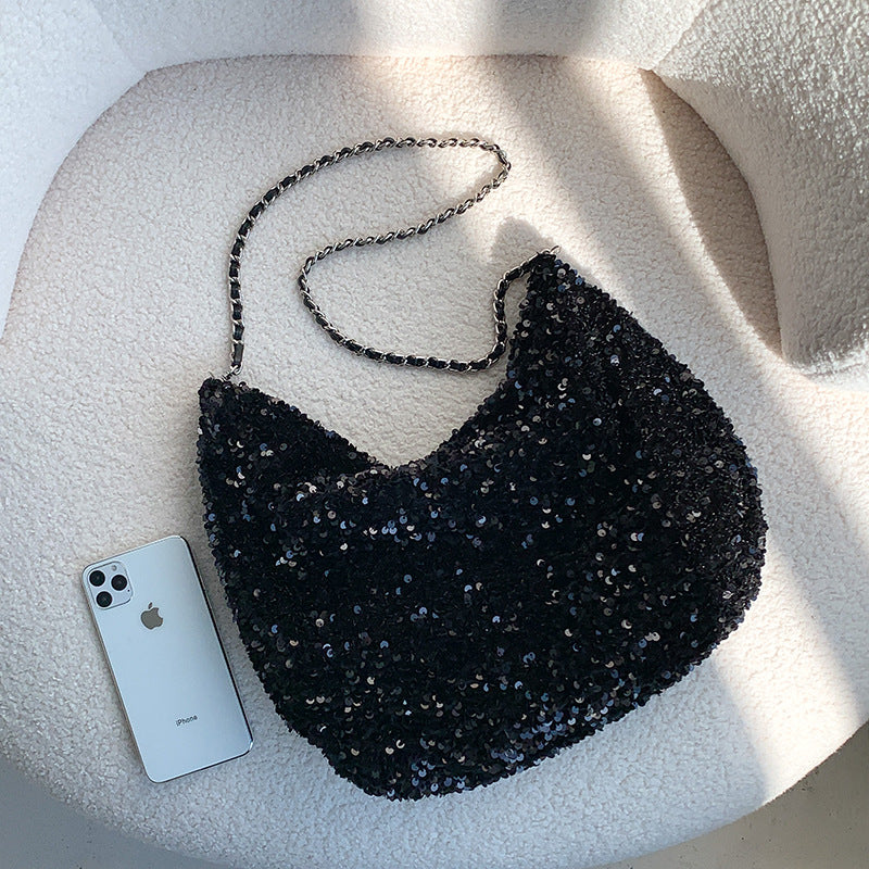 Women's Sequined Minority Personalized Super Shiny Large Crossbody Bags