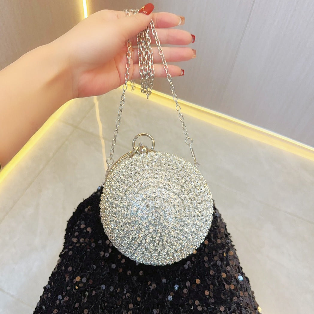 Round Spherical Sier Mini Hand Holding Evening Bags