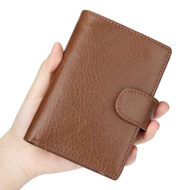 Men's Short Retro Style Genuine Leather First Men's Wallets
