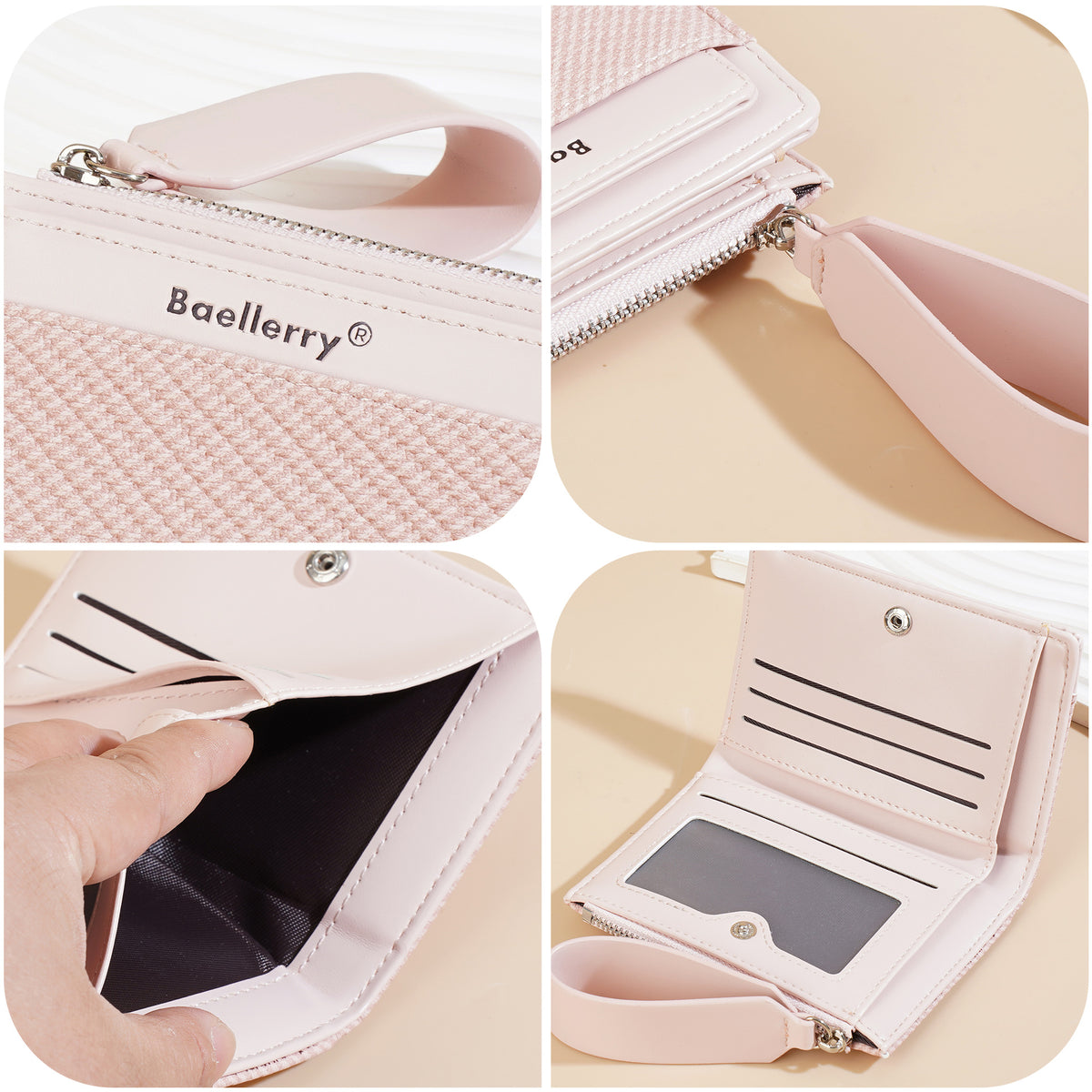 Women's Short High-grade Wrist Strap Fashion Zipper Ladies Wallet