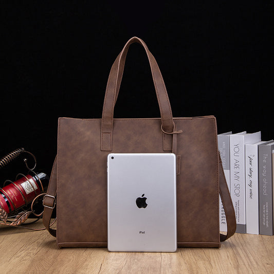 Men's Korean Horizontal Fashion Leather Fashionable Retro Men's Handbags