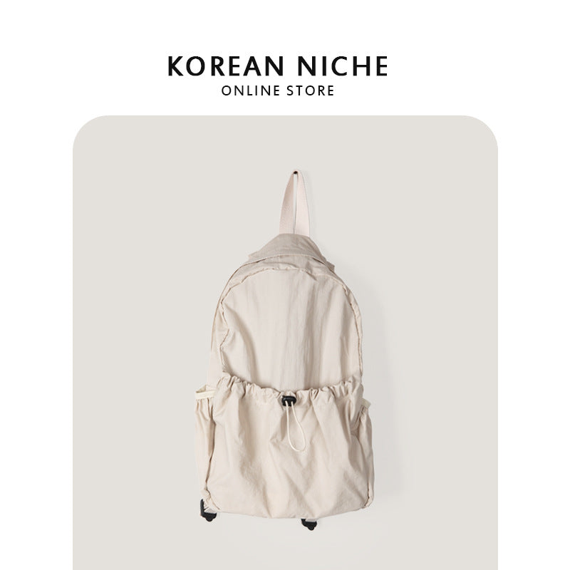 Niche Waterproof Nylon Cloth Drawstring Female Lightweight Backpacks