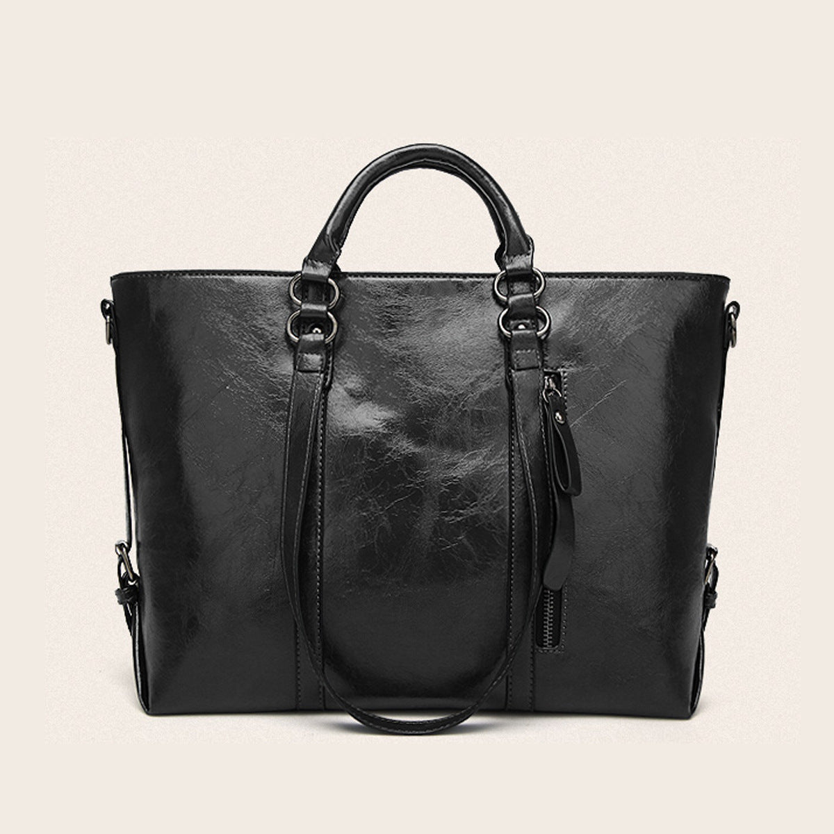 Women's Large Capacity Retro Oil Wax Skin Tote Bags