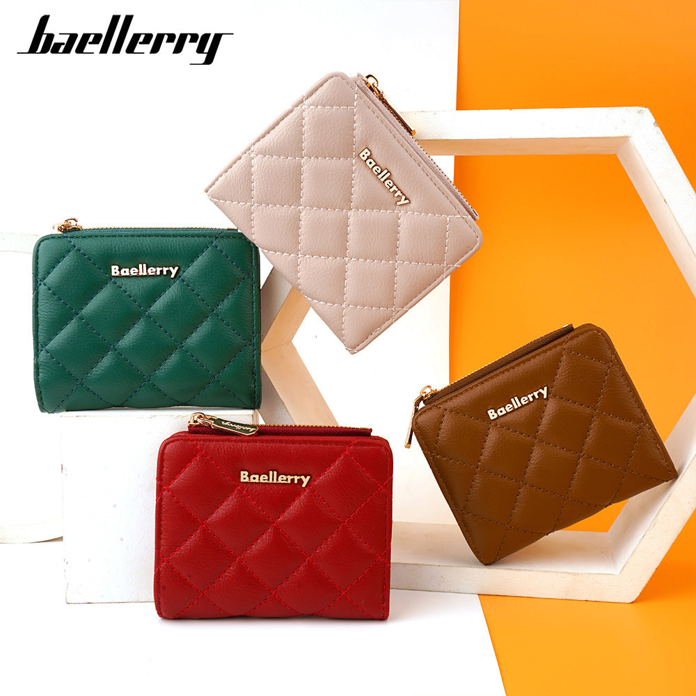 Women's Rhombus Short Solid Color Fashion Purses