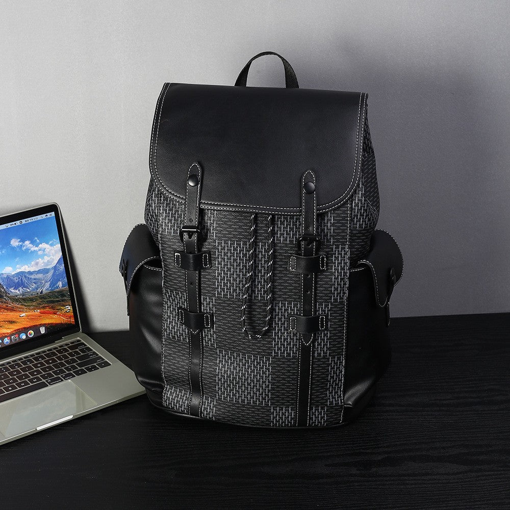 Men's Fashion Plaid Trendy Large Capacity College Backpacks