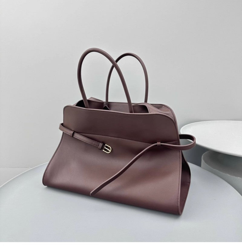 Large Capacity Commuter Cowhide High-grade French Handbags