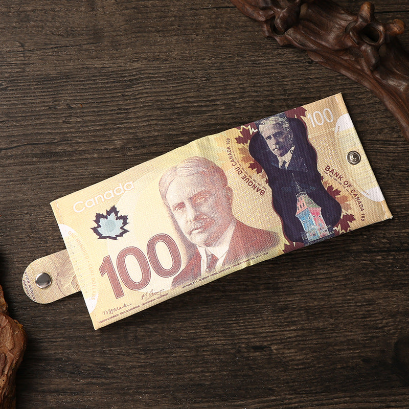 Men's Canvas Money Printing Creative Gift Card Holder