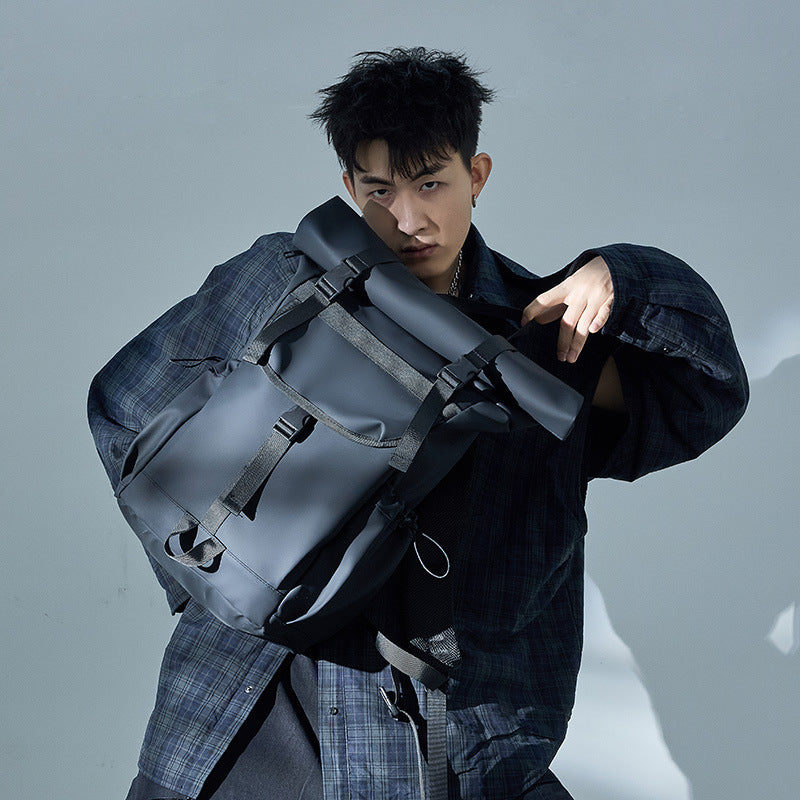 Men's Curved Edge Large Capacity High Sense Backpacks