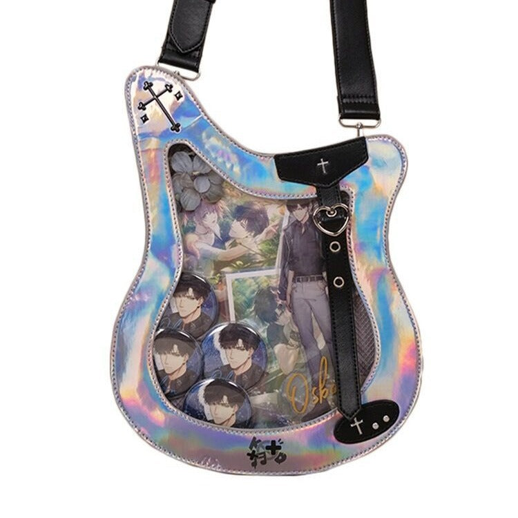 Bass Cartoon Laser Writing Sweet Cool Crossbody Bags