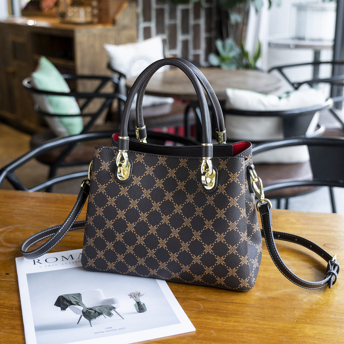 Women's Genuine Leather Affordable Luxury Fashion Printed Women's Handbag