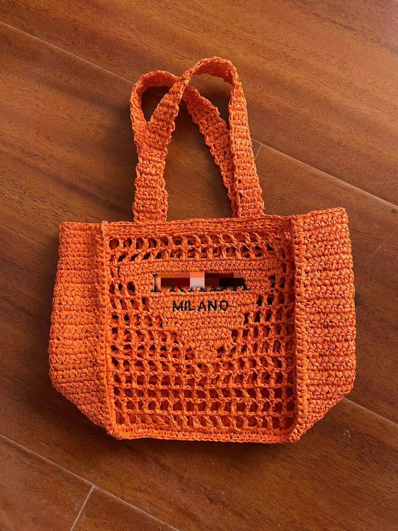 Grass Paper String Encryption Hand-woven Lan Handbags
