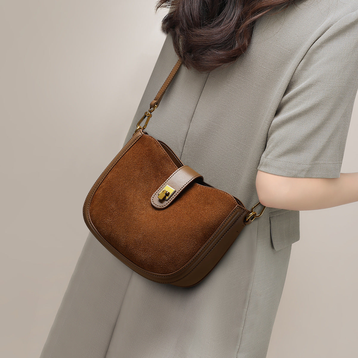 Women's Summer Saddle High-grade Suede Retro Women's Shoulder Bag