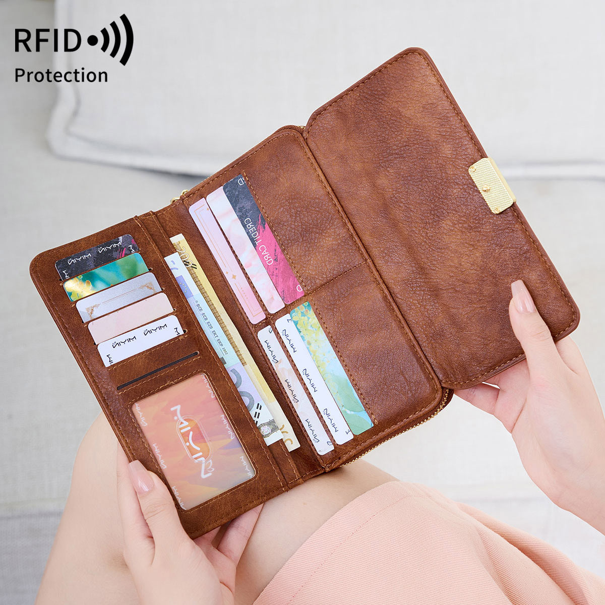 Classic Charming Women's Portable Long Retro Handbags