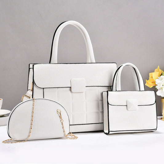 Pattern Simple Advanced Large Capacity Contrast Color Handbags