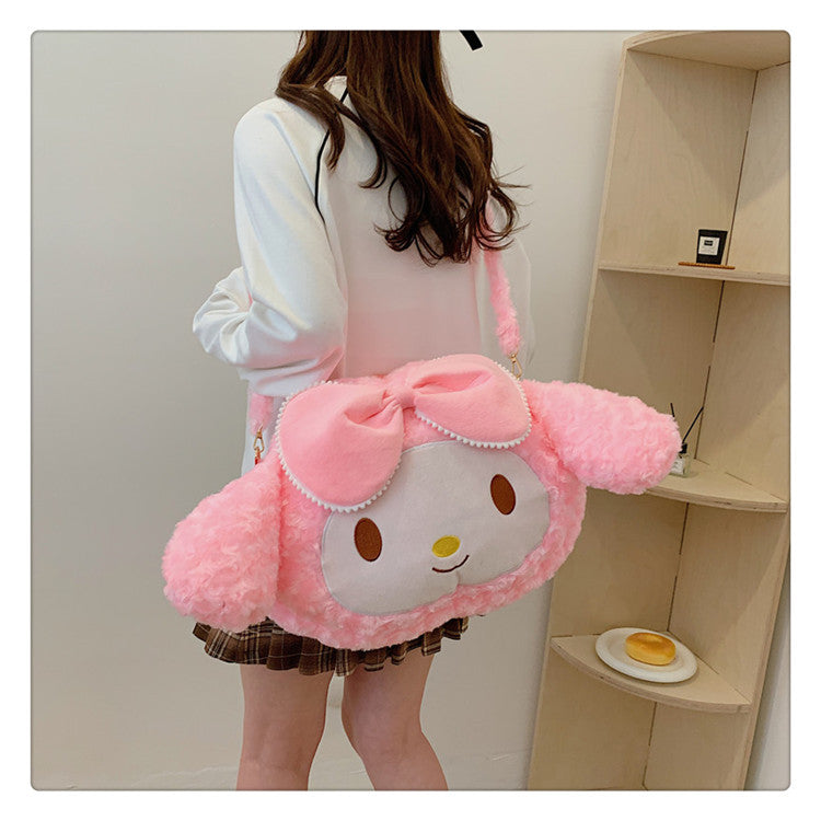 Women's Plush Kitty Big Face Cute Clow Women's Messenger Bag