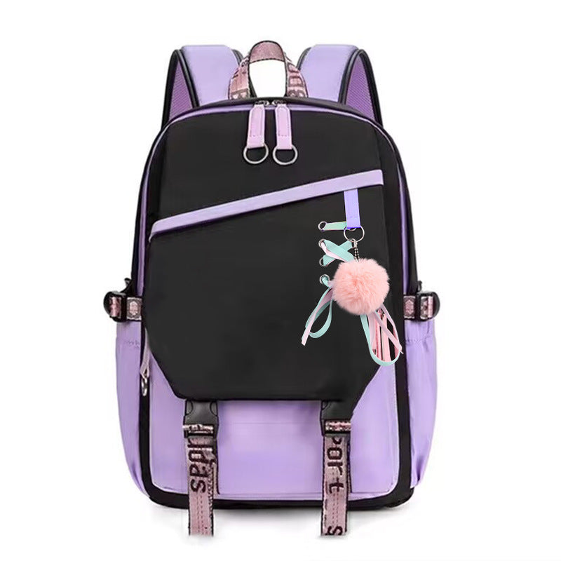 Children's Charming Contrast Color Primary Secondary Backpacks
