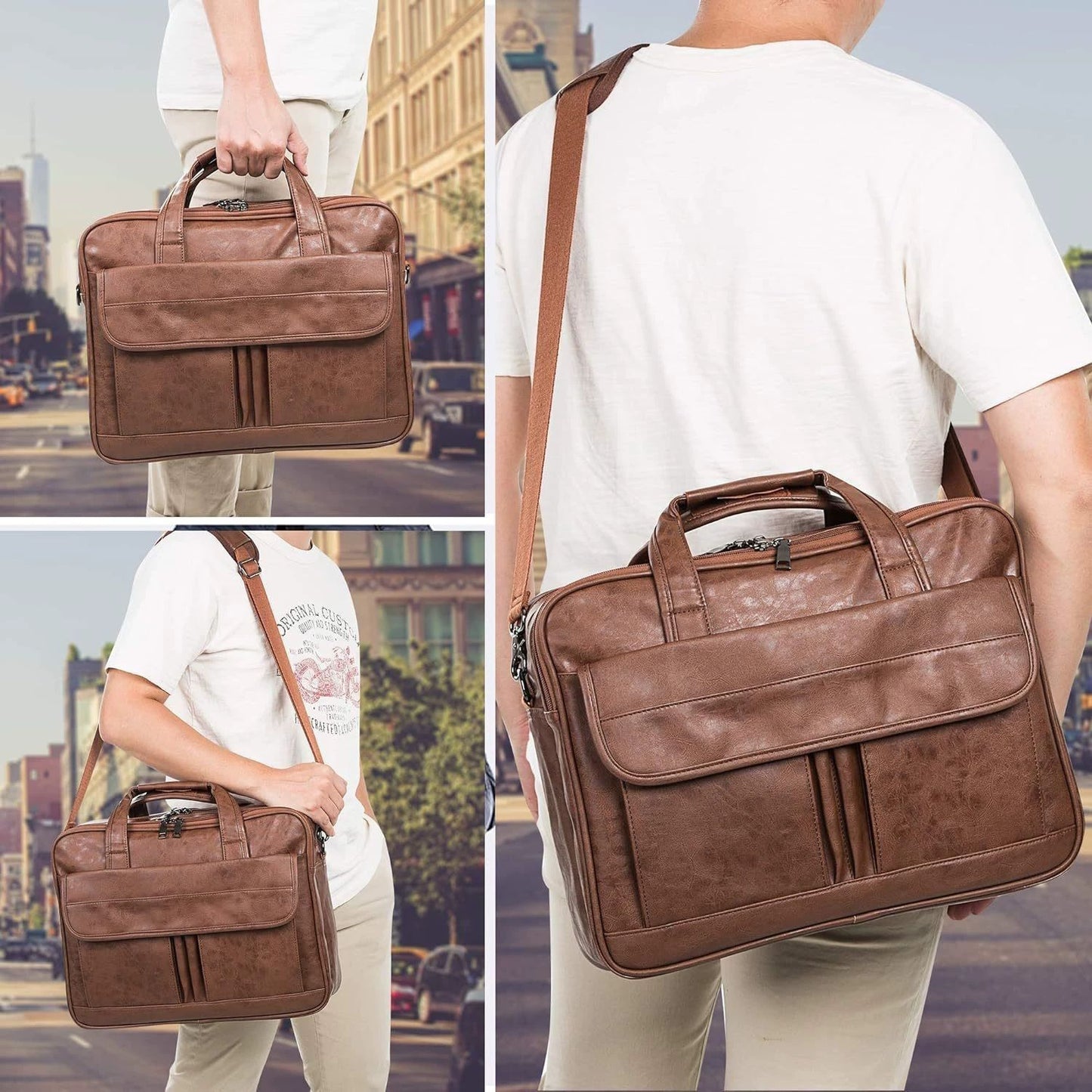 Men's Creative Leather Inch Notebook Business Laptop Bags