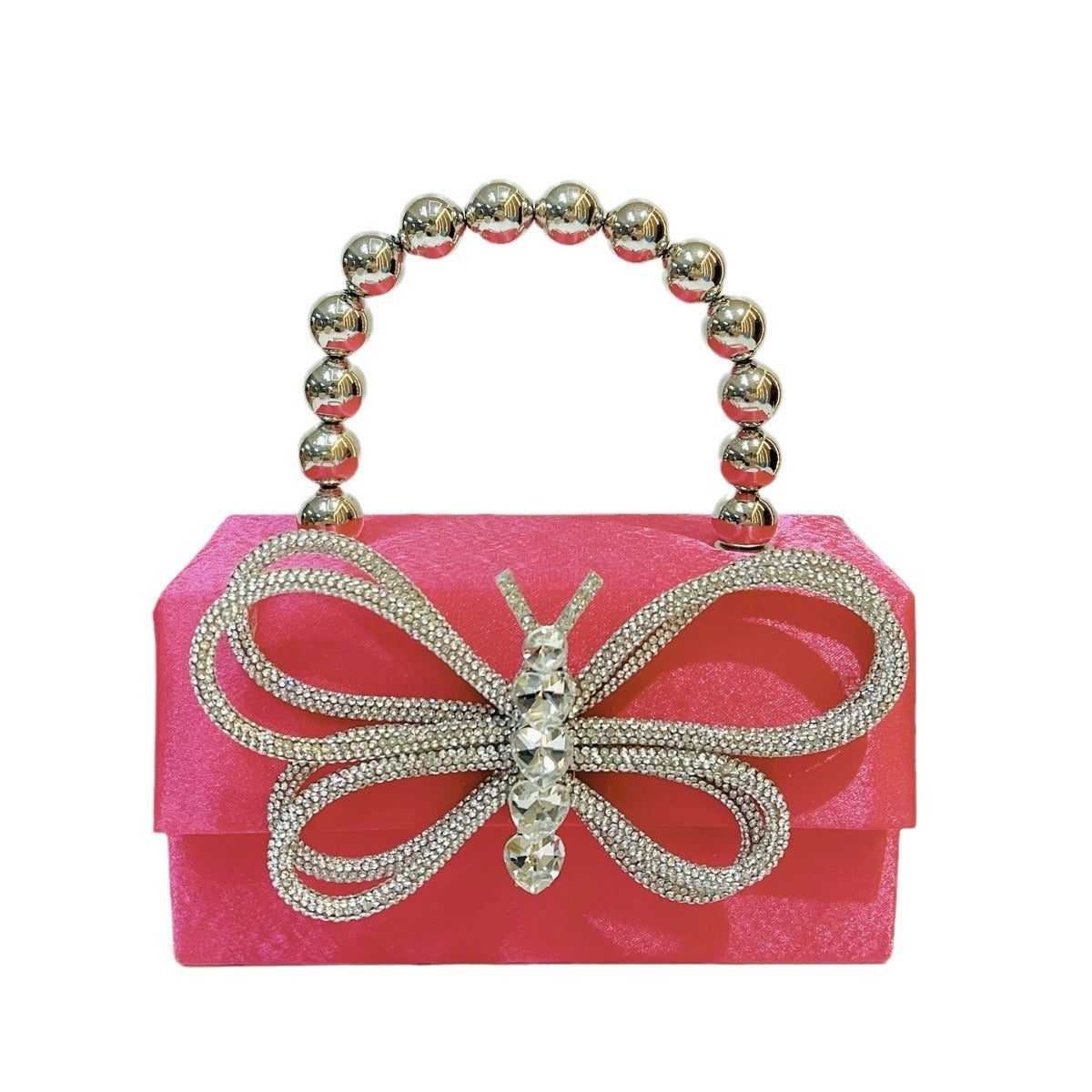 French Glossy Silk Box Bow Dinner Handbags