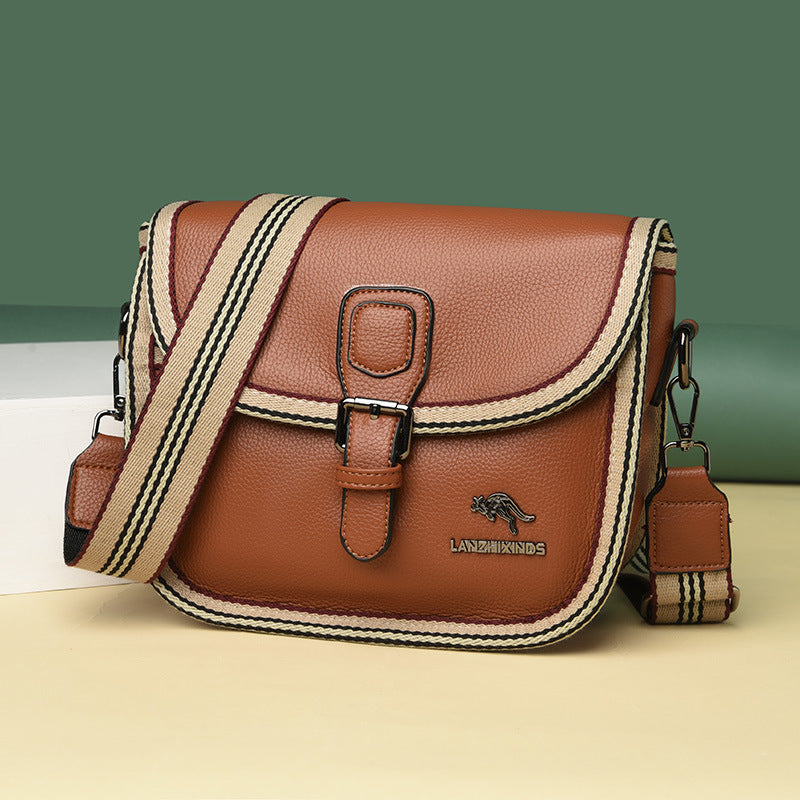 Women's Kangaroo Fashionable Korean Style Soft Leather Crossbody Bags