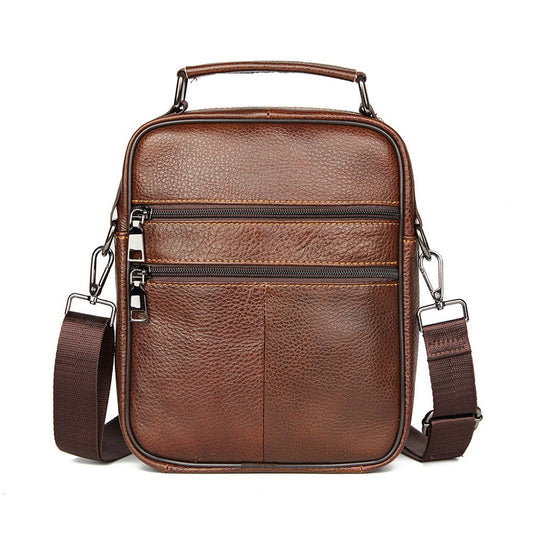Men's Leather Vertical First Layer Cowhide Business Men's Shoulder Bags