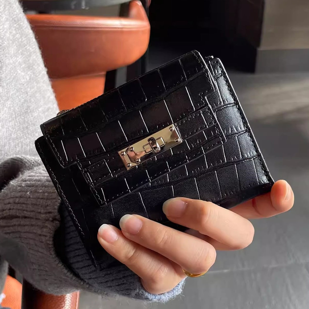Women's First Layer Short Cowhide Integrated Light Ladies Wallet