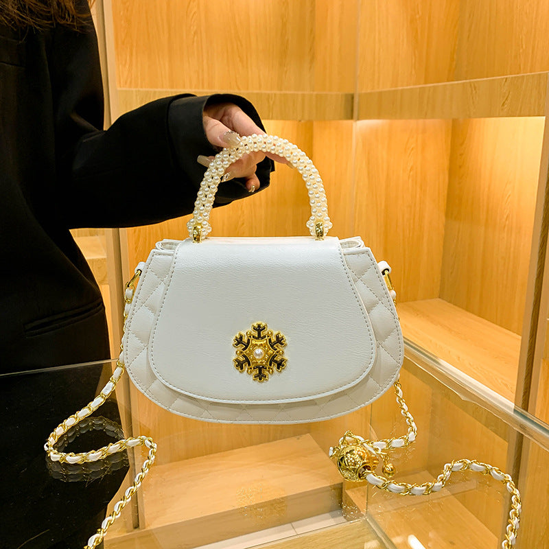 Unique Design Pearl Snowflake Saddle High-grade Bags