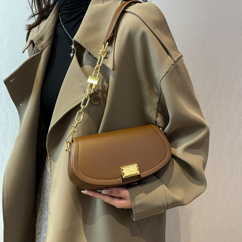 Women's Fashion Pouches Korean Chain Saddle Western Shoulder Bags