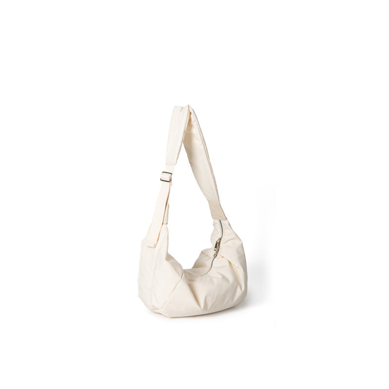 Capacity Nylon Cloth Texture Solid Color Shoulder Bags