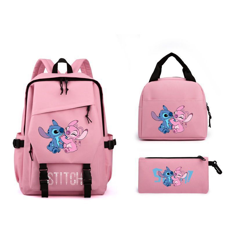 Star Stitch Lunch Pencil Three-piece Set Middle School Students' Schoolbags