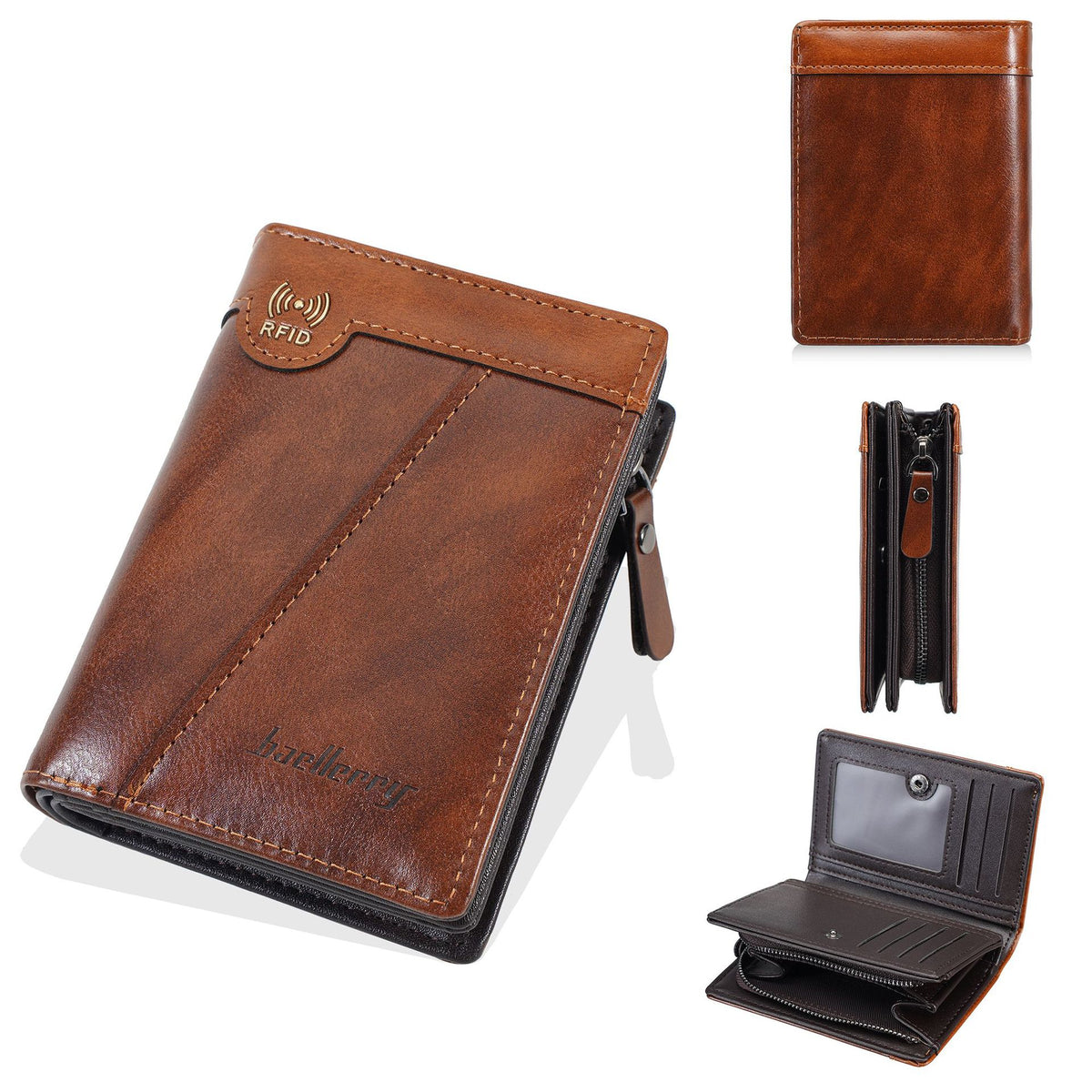 Men's Short High Sense Retro Oil Wax Skin Multi Slots Ladies Wallet