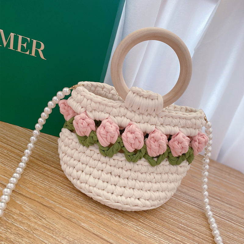 Tulip Hand-woven Homemade Material Finished Gift Handbags