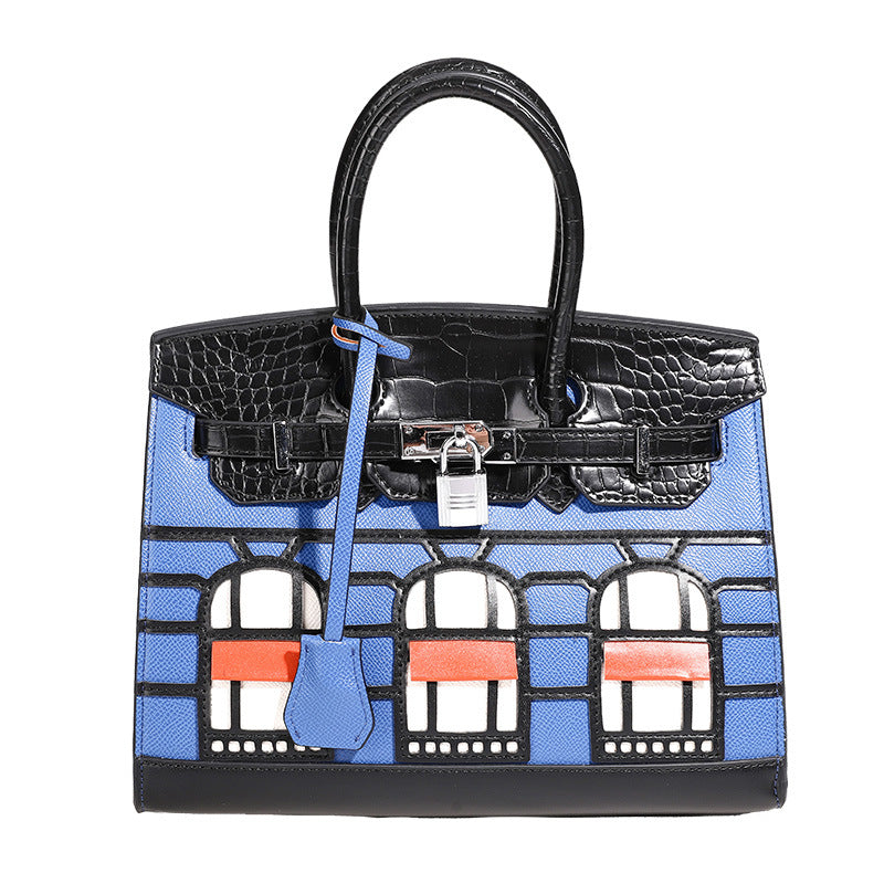 Simple Sewing Line Platinum Foreskin Leisure Women's Handbag