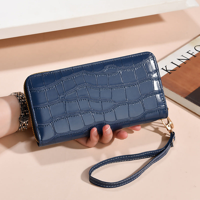 Stylish Women's Long Korean Crocodile Pattern Ladies Wallet