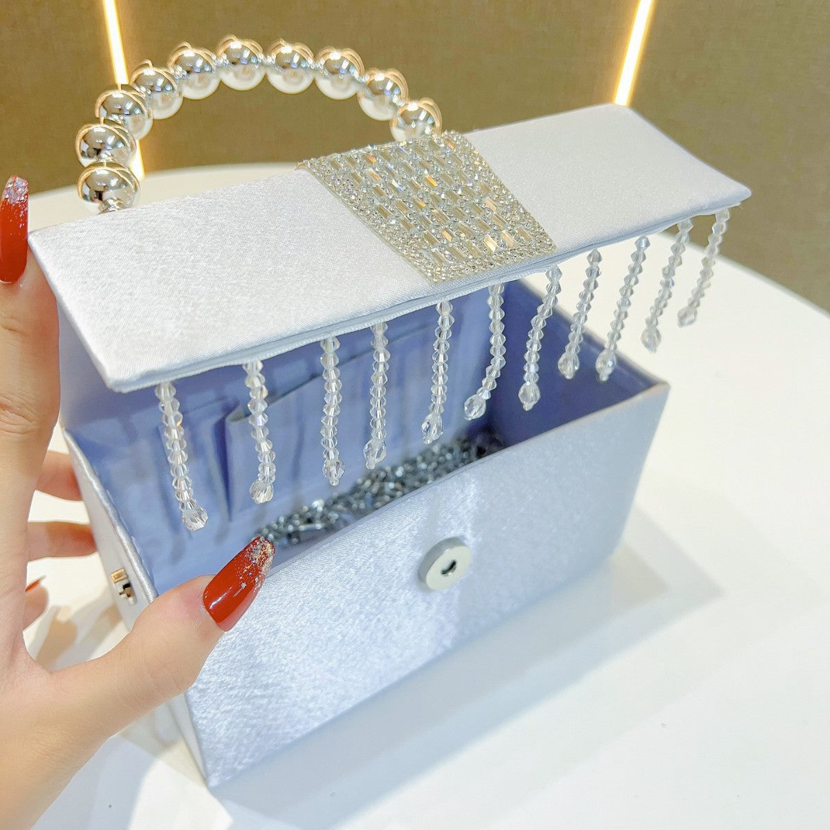 Classic Style Sequins Banquet Pearl Box Bags