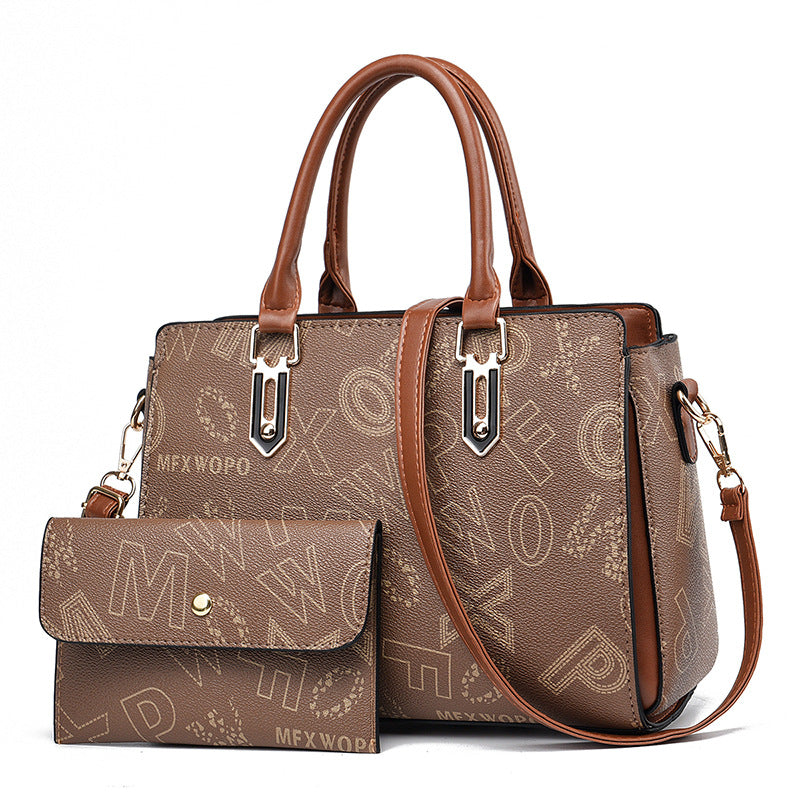 Women's Fashionable Printed Mother Portable Large Capacity Handbags