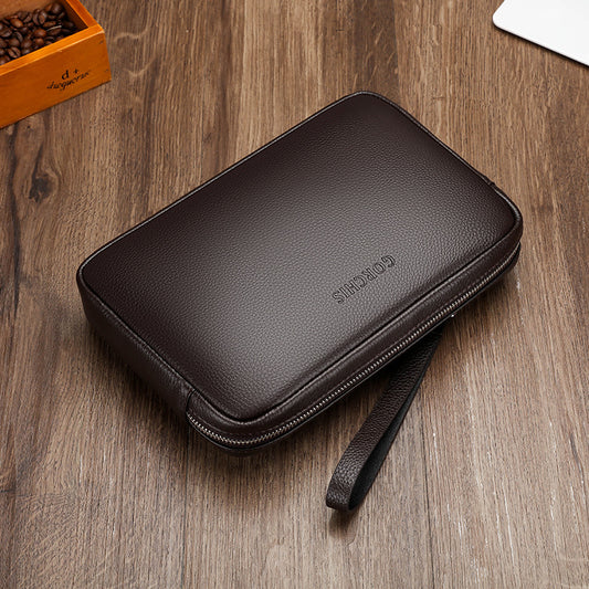 Men's Clutch Leather Large Capacity Soft Cowhide Men's Handbags