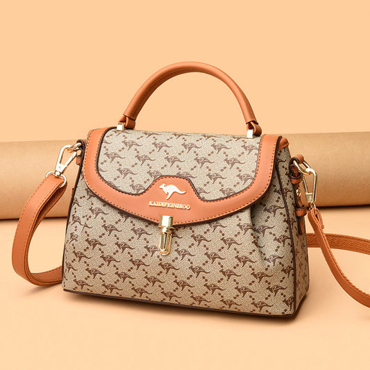 Classy Women's Fashion Color Contrast Printed Shoulder Bags