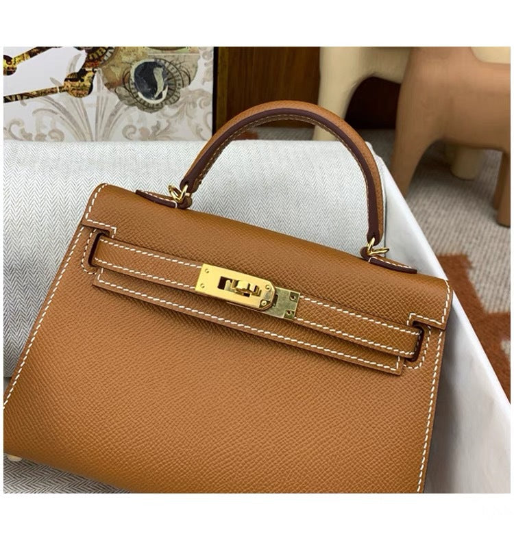 Palm Print Cowhide Second Generation Kelly Trendy Bags