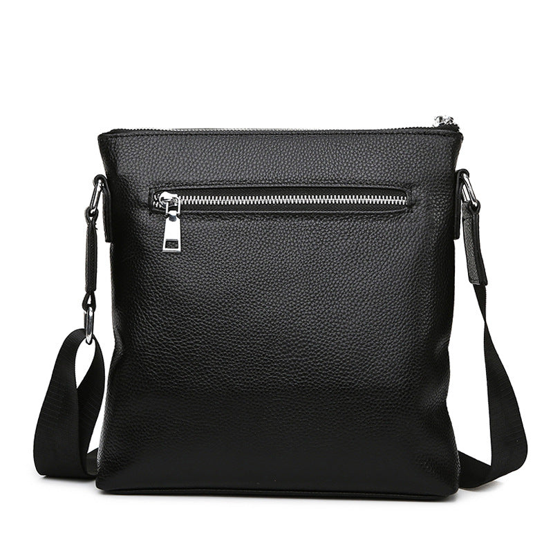 Men's Layer Cowhide Leather Trendy Vertical Korean Men's Shoulder Bags