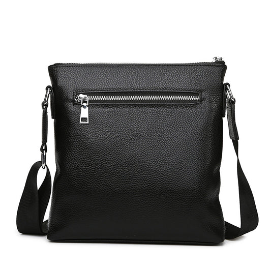 Men's Layer Cowhide Leather Trendy Vertical Korean Men's Shoulder Bags