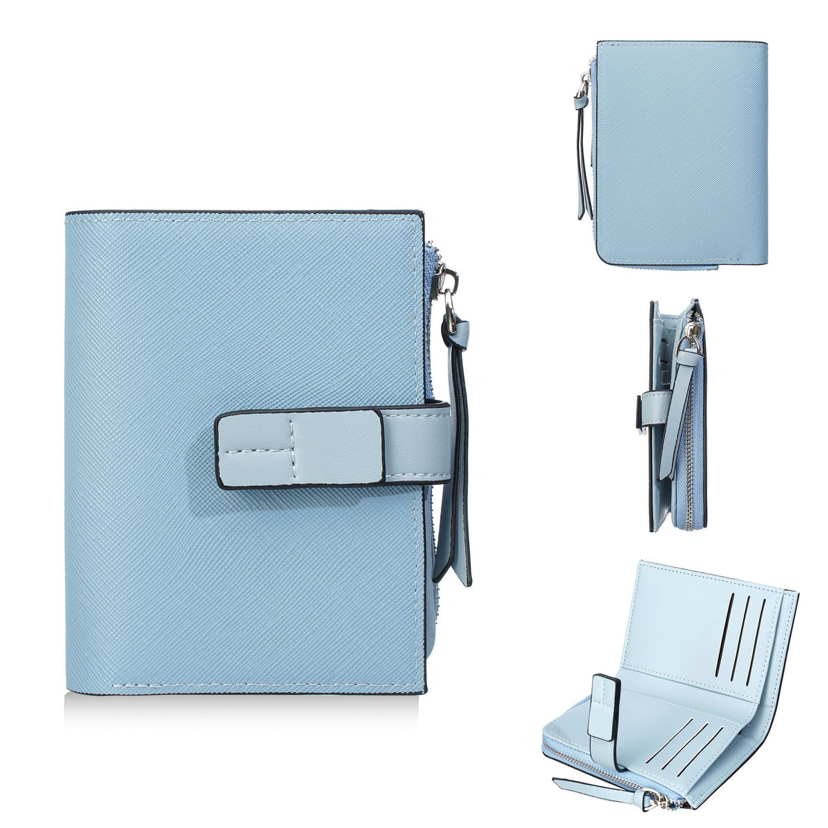 Women's Style Fashion Snap Button Multi Slots Ladies Wallet