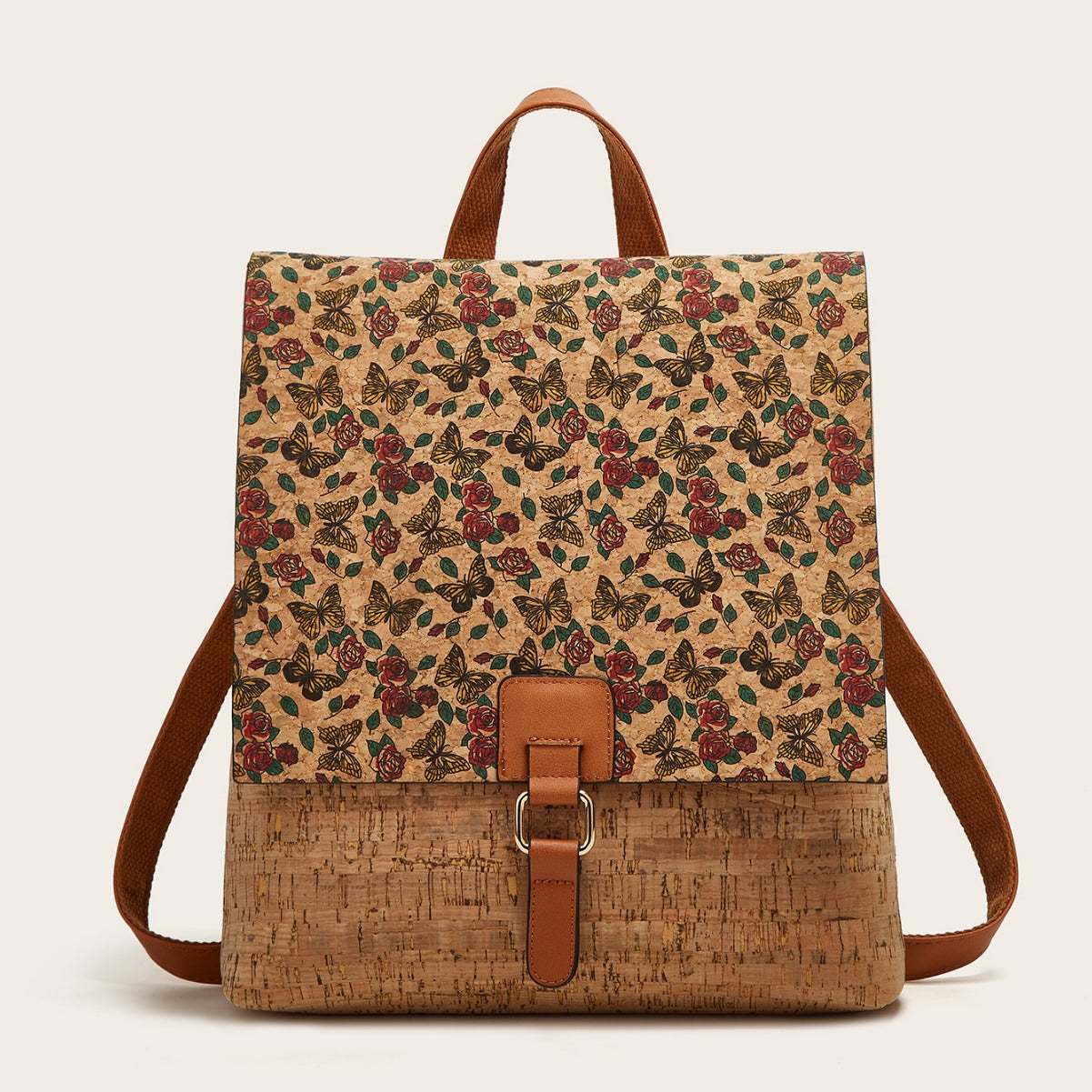 Women's Fashion Vintage Printed Bark Flap Large Backpacks
